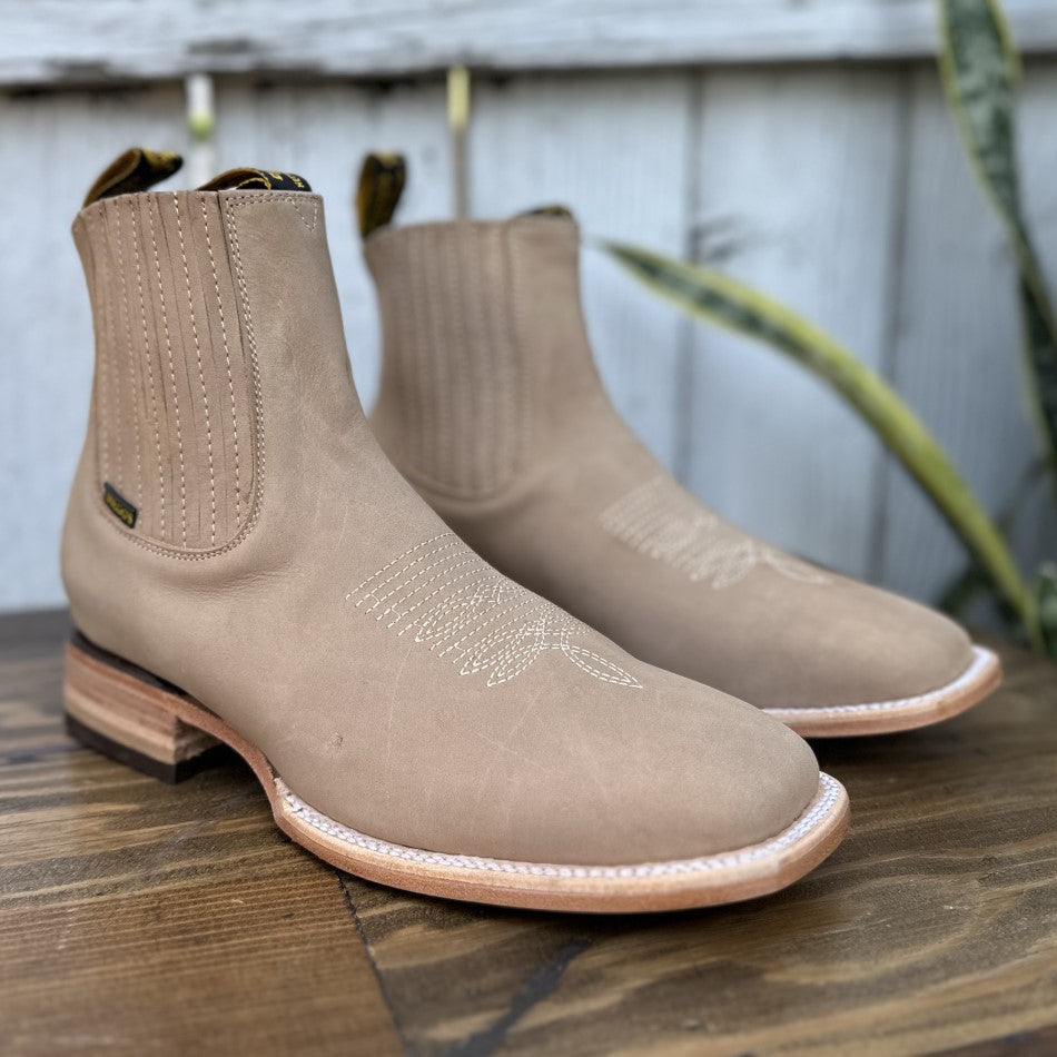 DB-745 Camel Men's Western Ankle Boots Nubuck Ankle Boots