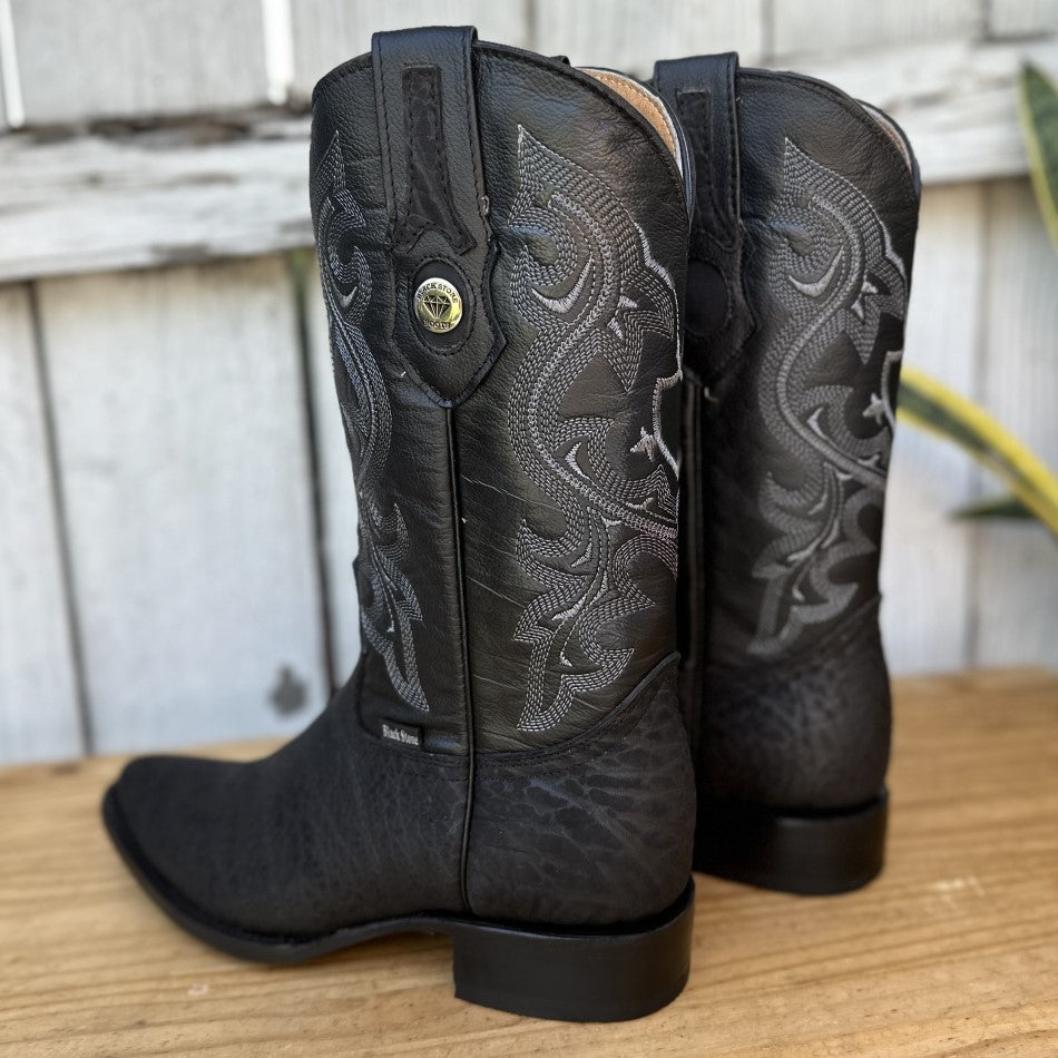 BS-460 Negro Cuello de Toro - Botas Vaqueras Cuello de Toro Negro - Botas de Cuello de Toro Negro (3)