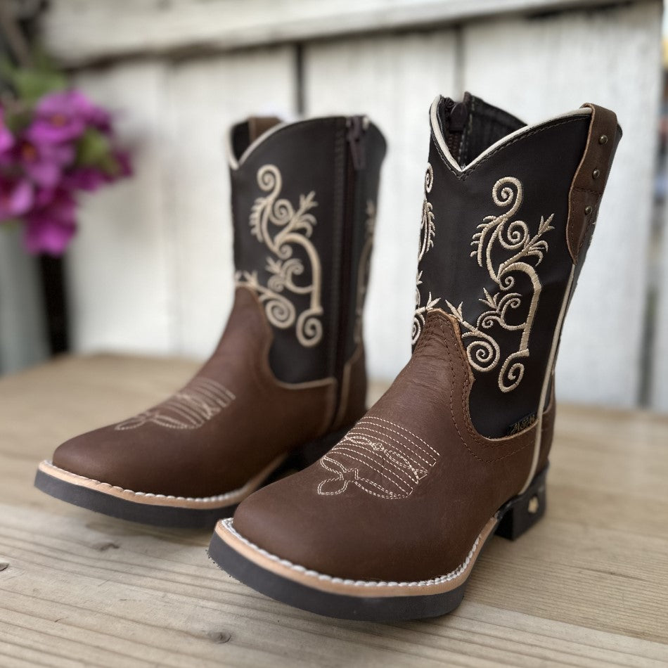 Botas Altas Botas Mk Niña DA-704 Brown Cowboy Boots For Girls