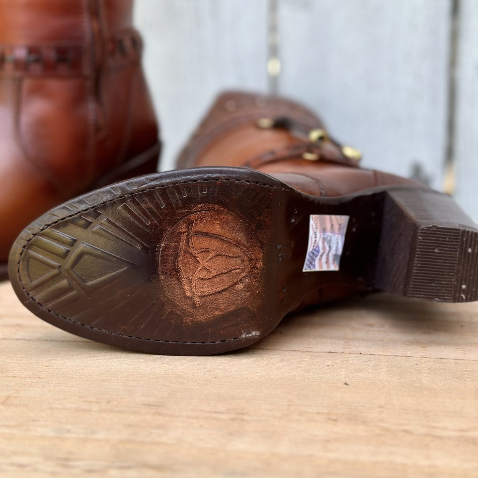 RC-Camila Cognac - Botas Vaqueras para Mujer - Botas Vaqueras con Tacon para Mujer - Botas Vaqueras con Suela de Vaqueta