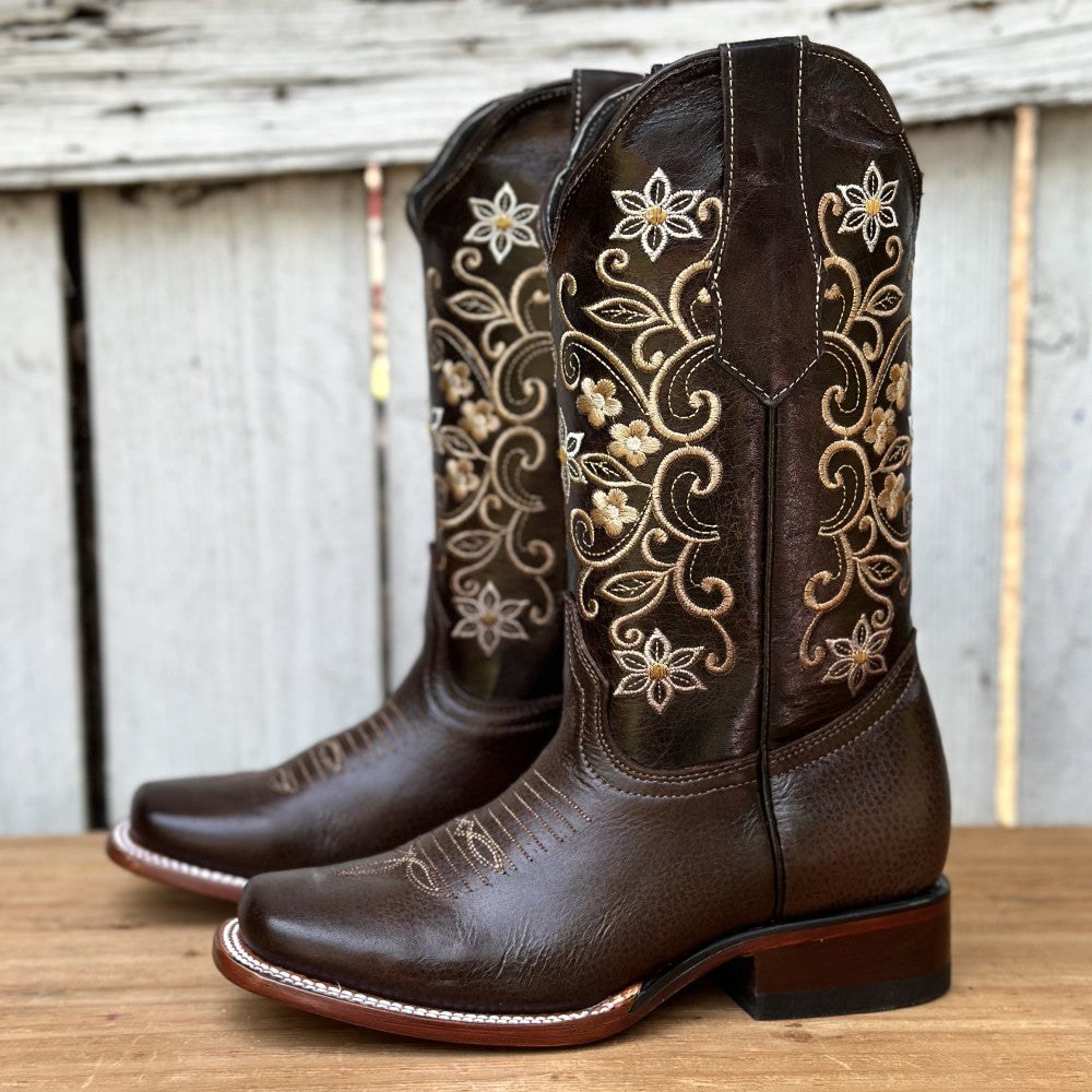 SB-Elsa Café - Botas Vaqueras para Mujer - Botas Vaqueras Mexicanas (6)