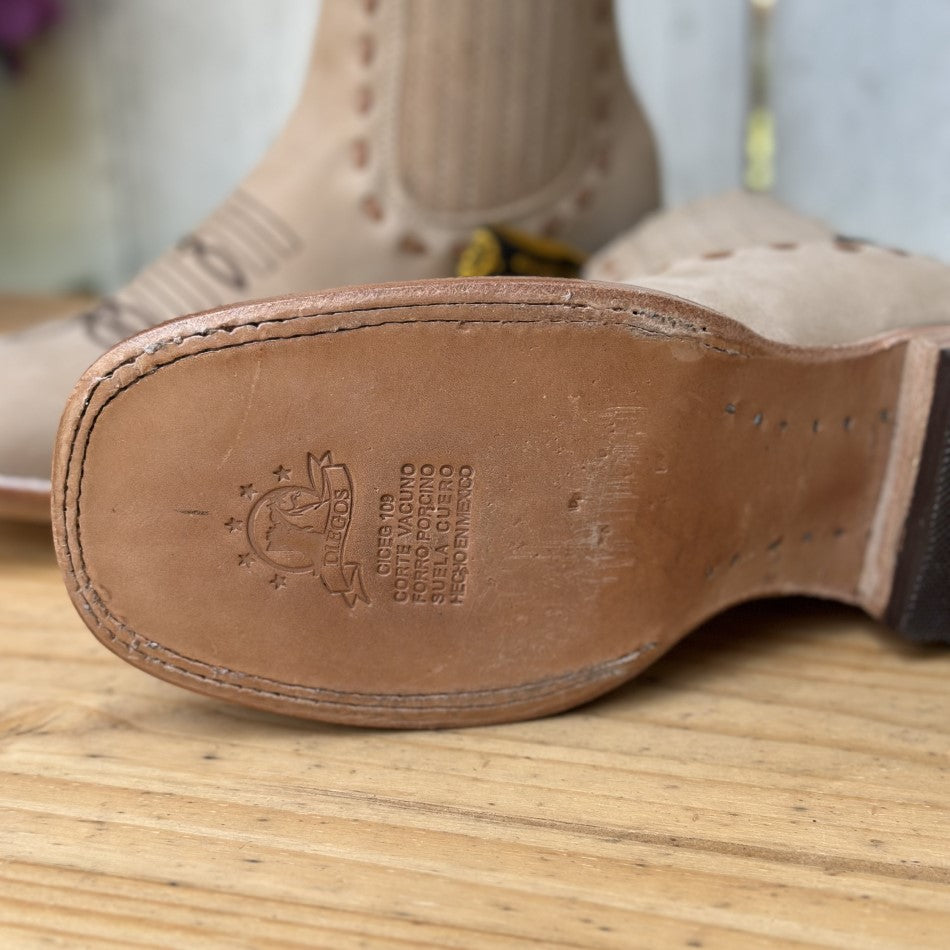 Botin Tejido color Camel - Botines Vaqueros de Nobuck para Mujer - Botines Vaqueros para Mujer (6)