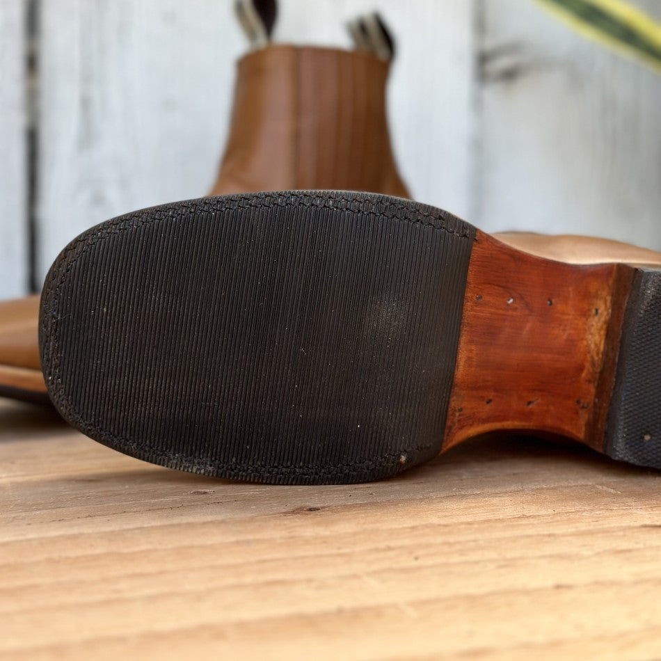 Botin Vaquero DA-Denver Miel - Botines Vaqueros con Piel Pull-Up para Hombre - Botines Vaqueros con Suela Media Vida