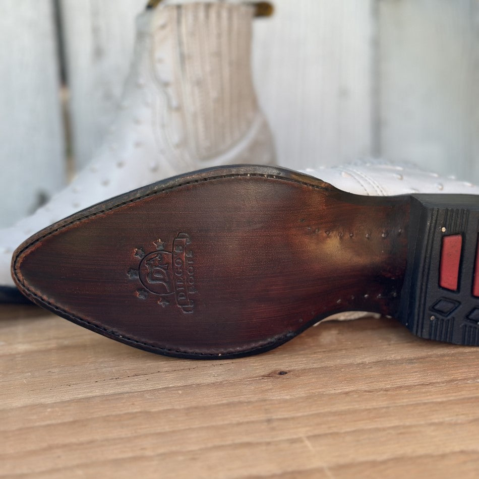 DB-301 Avestruz Imitación Hueso - Botines Vaqueros Exoticos para Hombre - Botin de Avestruz Imitacion (6)
