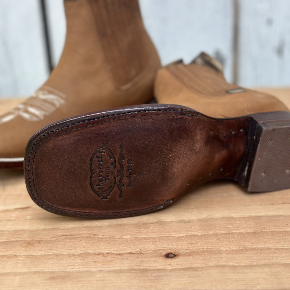 CB-1205 Camel - Botines Vaqueros de Nobuck para Mujer - Botin Vaquero Color Camel - Suela de Vaqueta