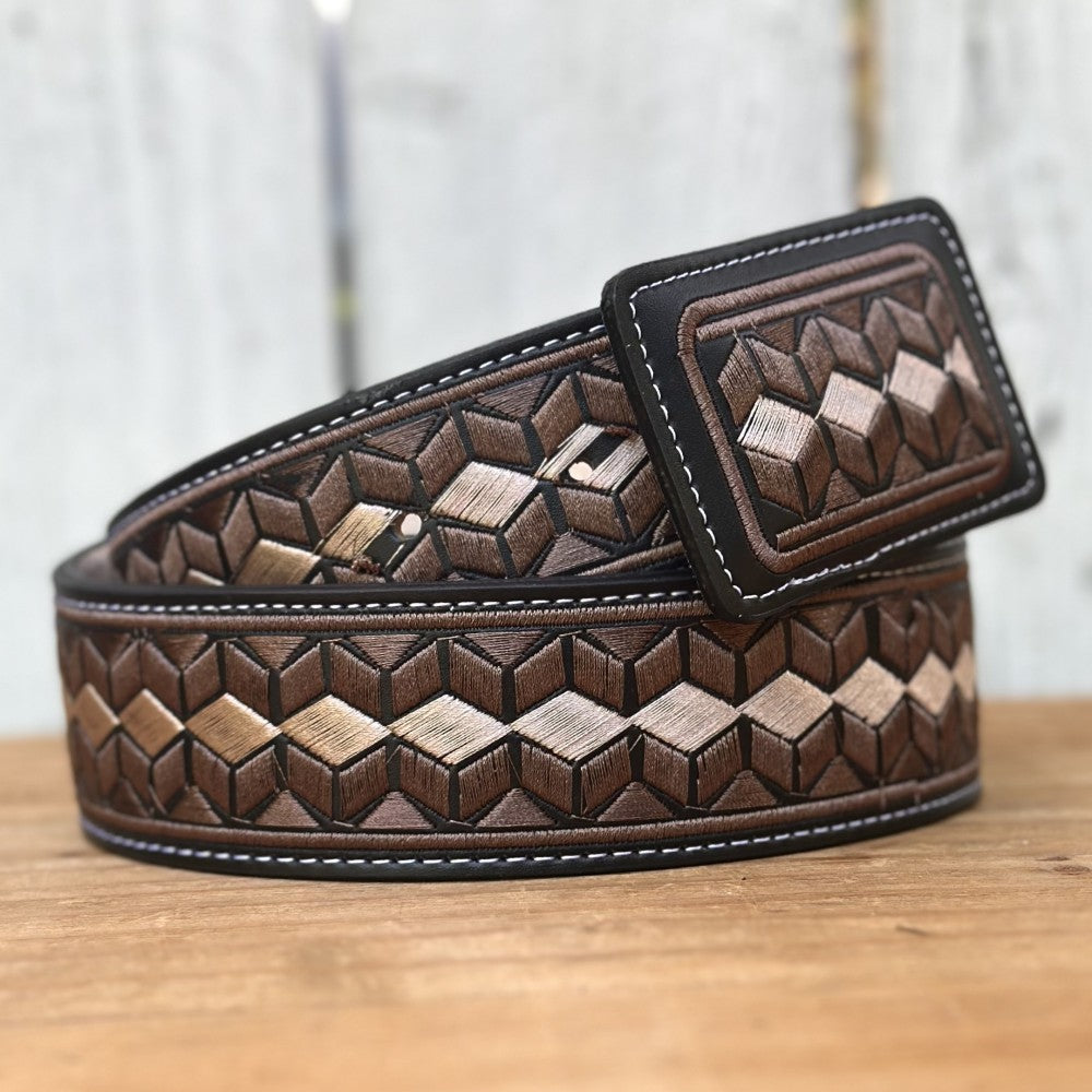 Cinturón Vaquero "Hexagono" - Cinturones Vaqueros para Hombre - Cinturones Vaqueros Mexicanos (5)