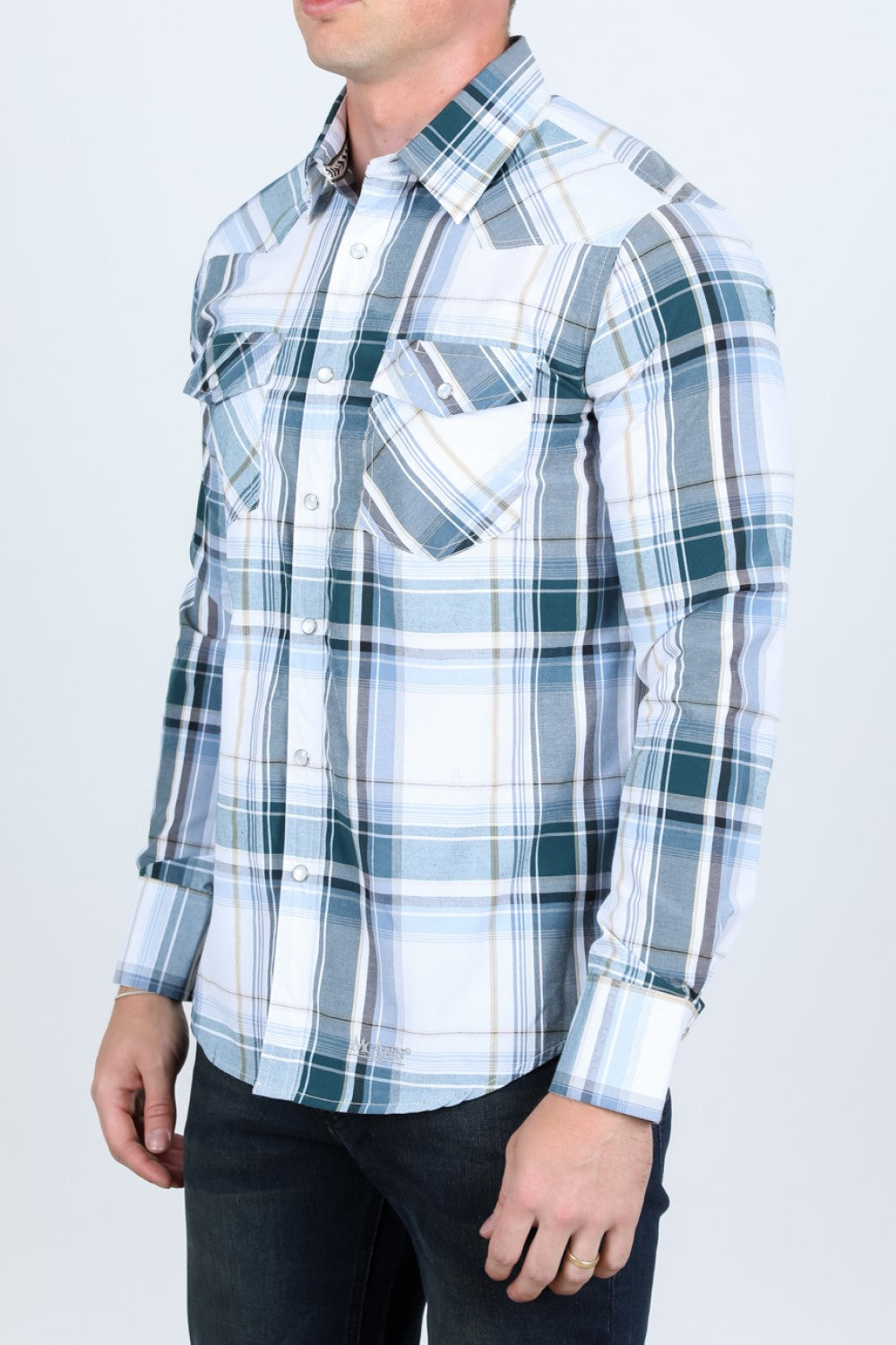 Camisa de Cuadros MC-200-49 - Camisas Vaqueras de Manga Larga para Hombre - Camisas Vaqueras de Mexico (3)