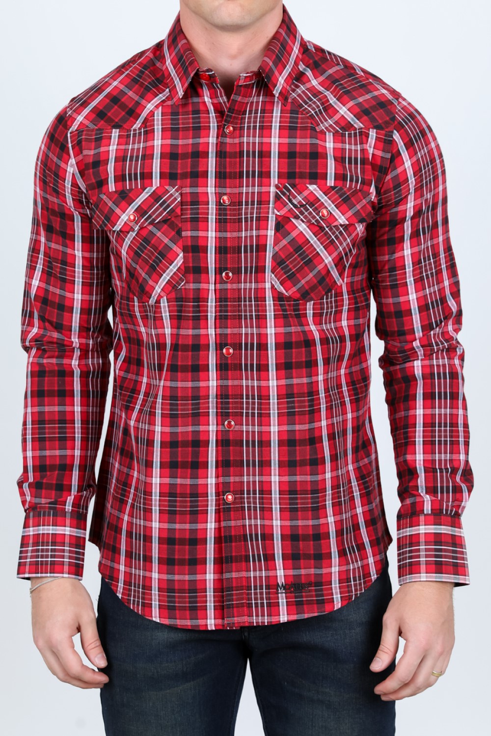 Camisa de Cuadros MC-200-50 Camisas Vaqueras de Manga Larga para Hom