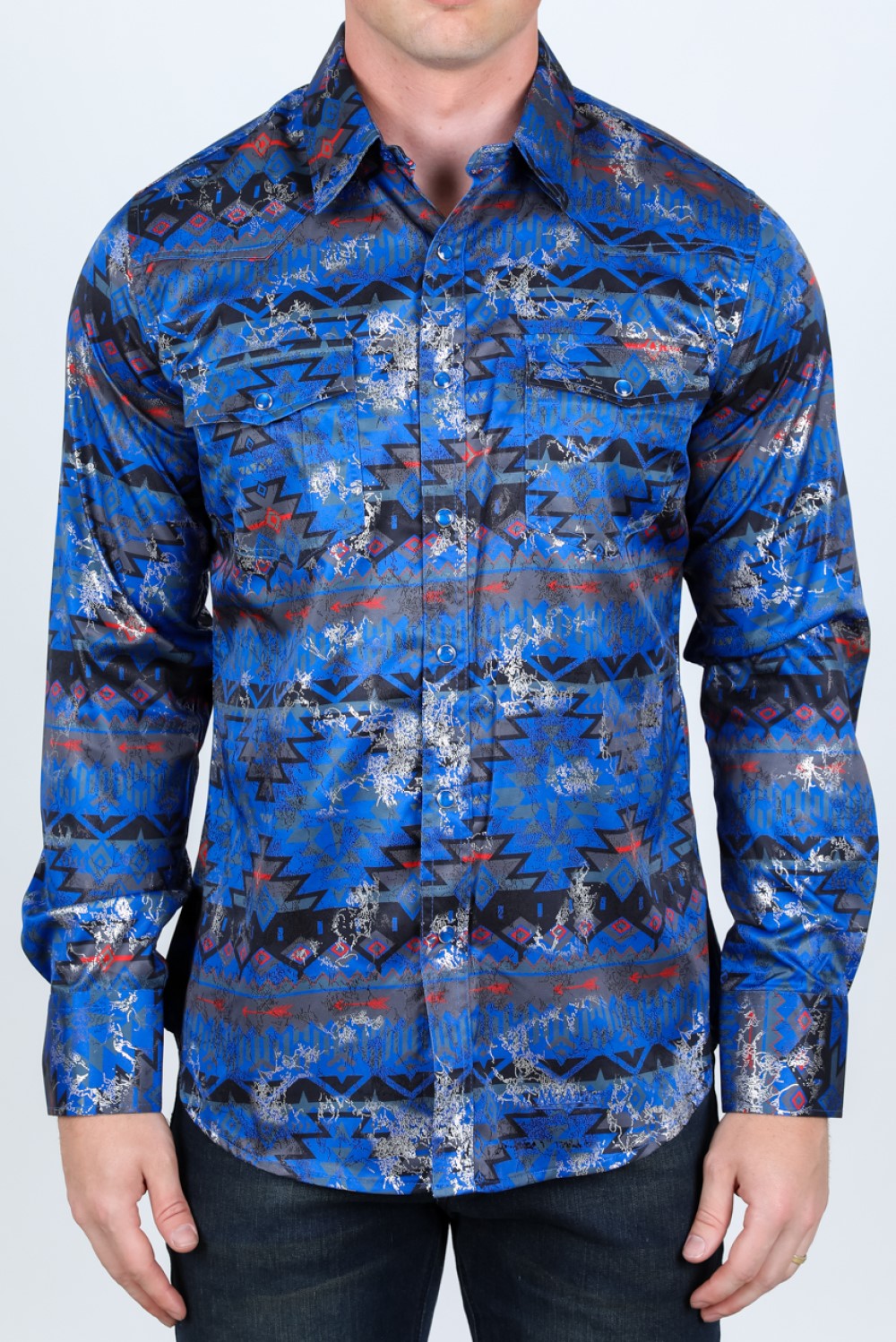 Camisas Vaqueras MC-360-16 Camisas Vaqueras de Manga Larga para Homb