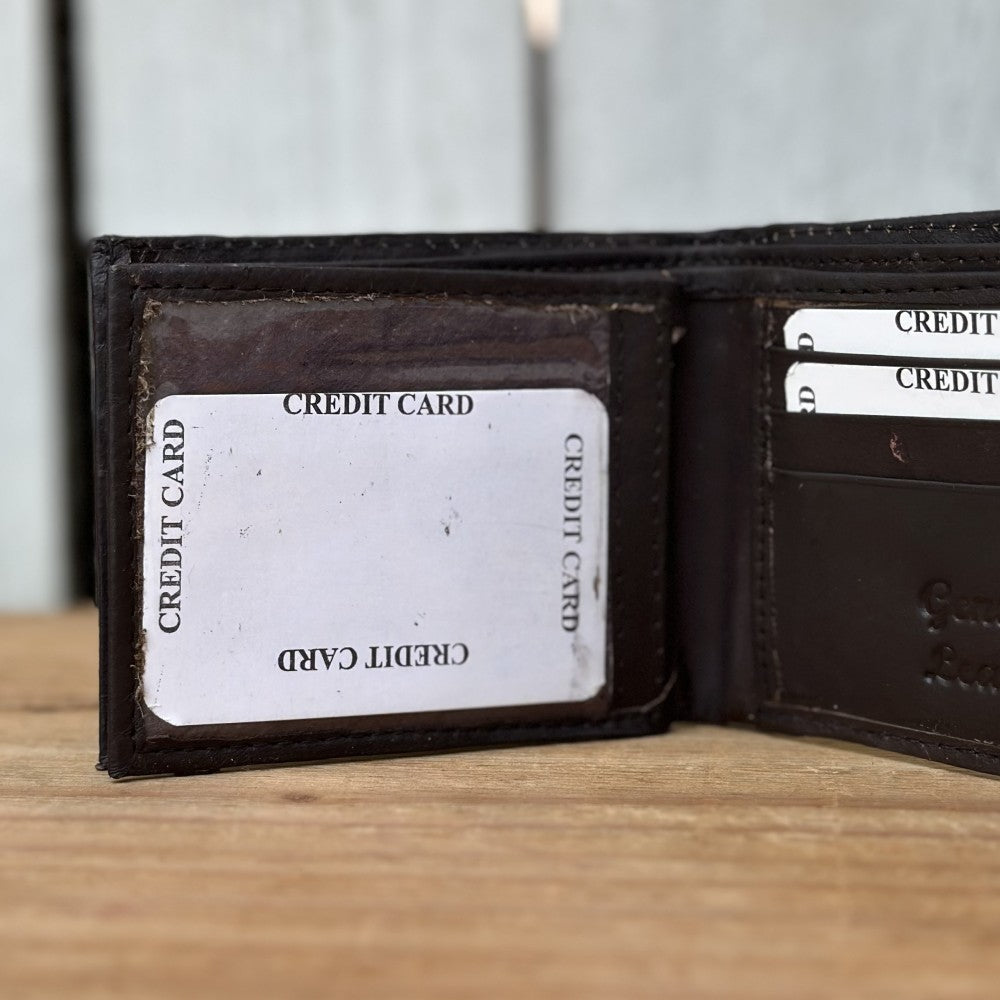 Cartera Vaquera Café de Caballo con Pelo de Res y Grabados - Carteras Vaqueras Mexicanas (6)