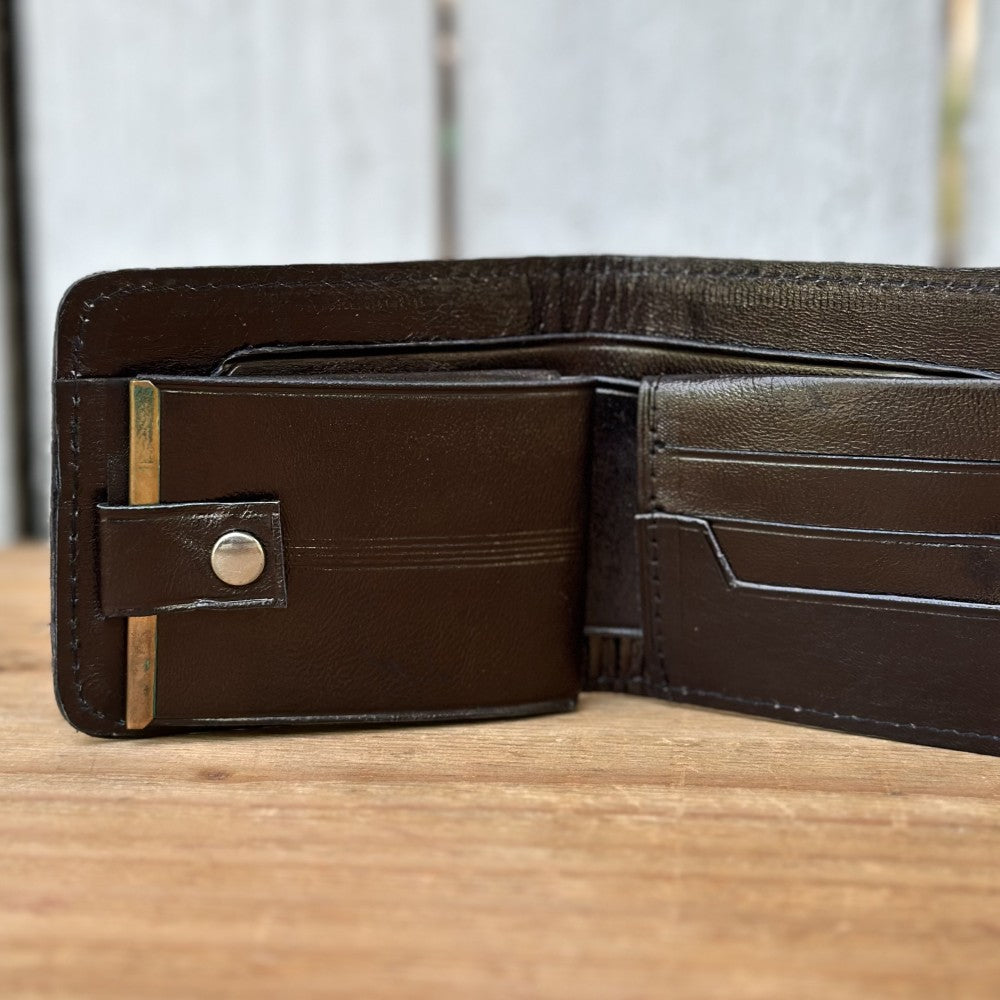 Cartera Vaquera Negra de Piel con Cabeza de Caballo Bordado - Carteras Vaqueras Mexicanas de Piel para Hombre (5)