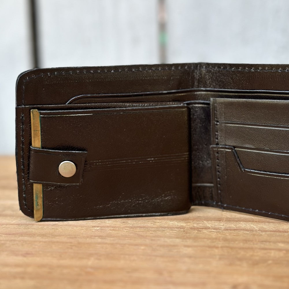 Cartera Vaquera Negra de Piel con Espuela Bordada - Carteras Vaqueras Mexicanas de Piel (5)