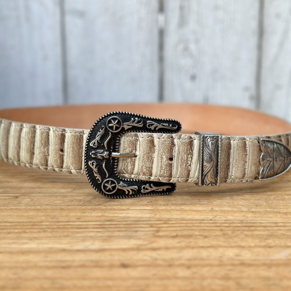 Combo de Botas y Cinturon - CB-010H Imitacion Piton - Cinturon Vaquero para Hombre