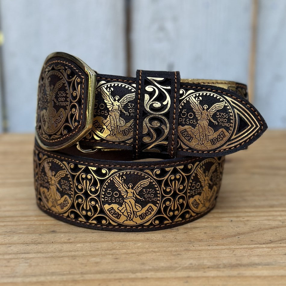 Cinturon Navajeado Centenario Dorado para Hombre - CInturones Vaqueros para Hombre (5)