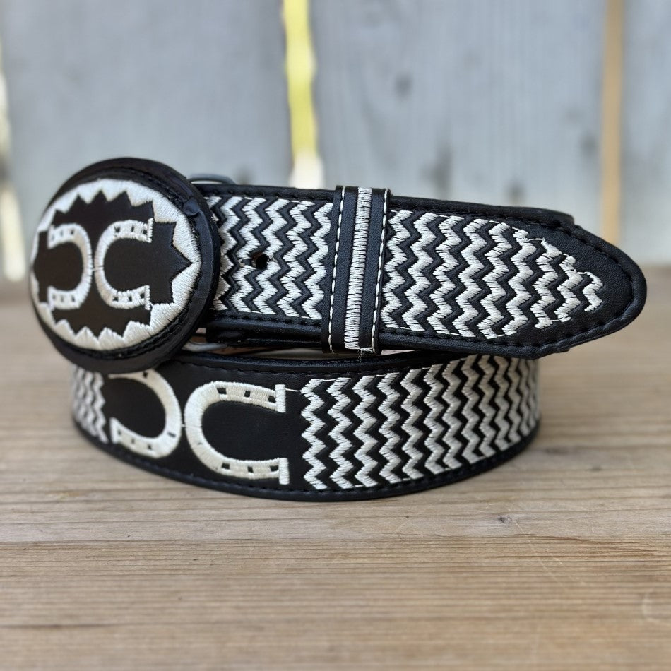 Cinturon Vaquero Negro Herraduras de 1 1/2" - Cinturones Vaqueros para Hombre - Cinturones Vaqueros Bordados (4)