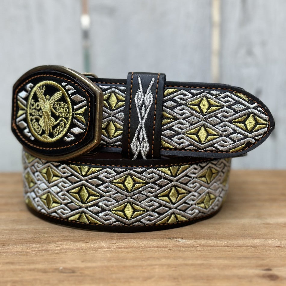 Cinturon Vaquero Centenario Oro de 2" - Cinturones Vaqueros para Hombre - CInturones Mexicanos de Piel (5)