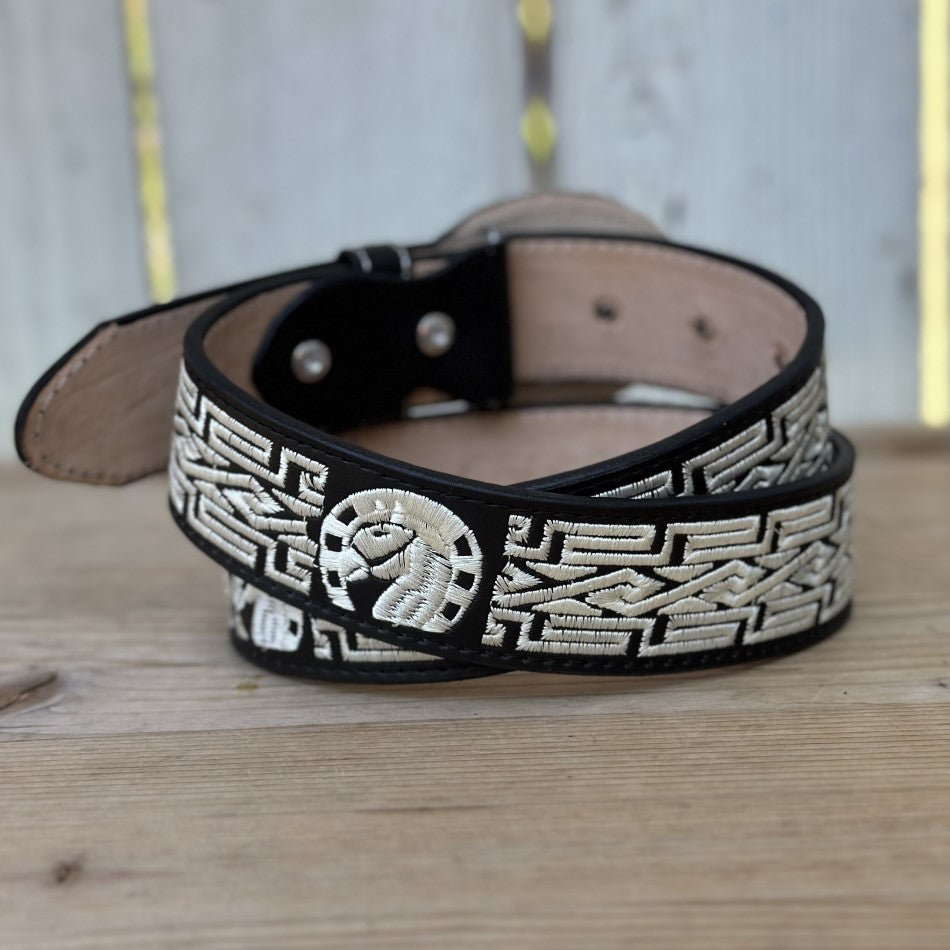 Cinturon Vaquero Negro Caballo y Herradura de 1 1/2" - Cinturones Vaqueros para Hombre - Cinturones Vaqueros Negros (4)