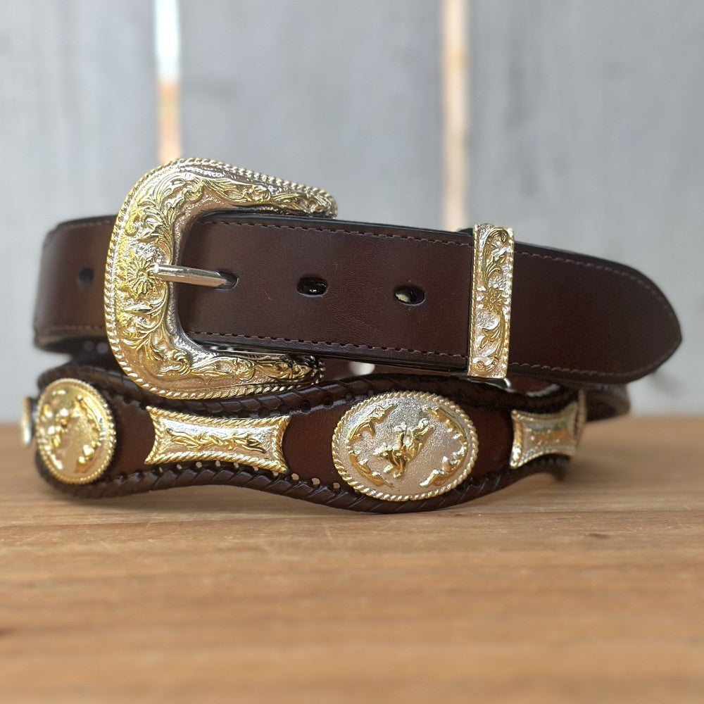 Dark Brown Concho Belt Western Belts