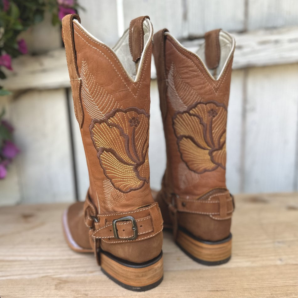 DA-1901 Andrea Naranja - Botas Vaqueras con Estribo para Mujer - Botas con Estribo para Mujer - Botas Vaqueras con Estribo