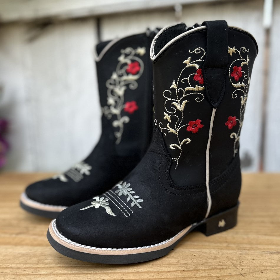 Botín Botas Para Niñas Vaqueras DA-Ariana Negro Botines Vaqueras