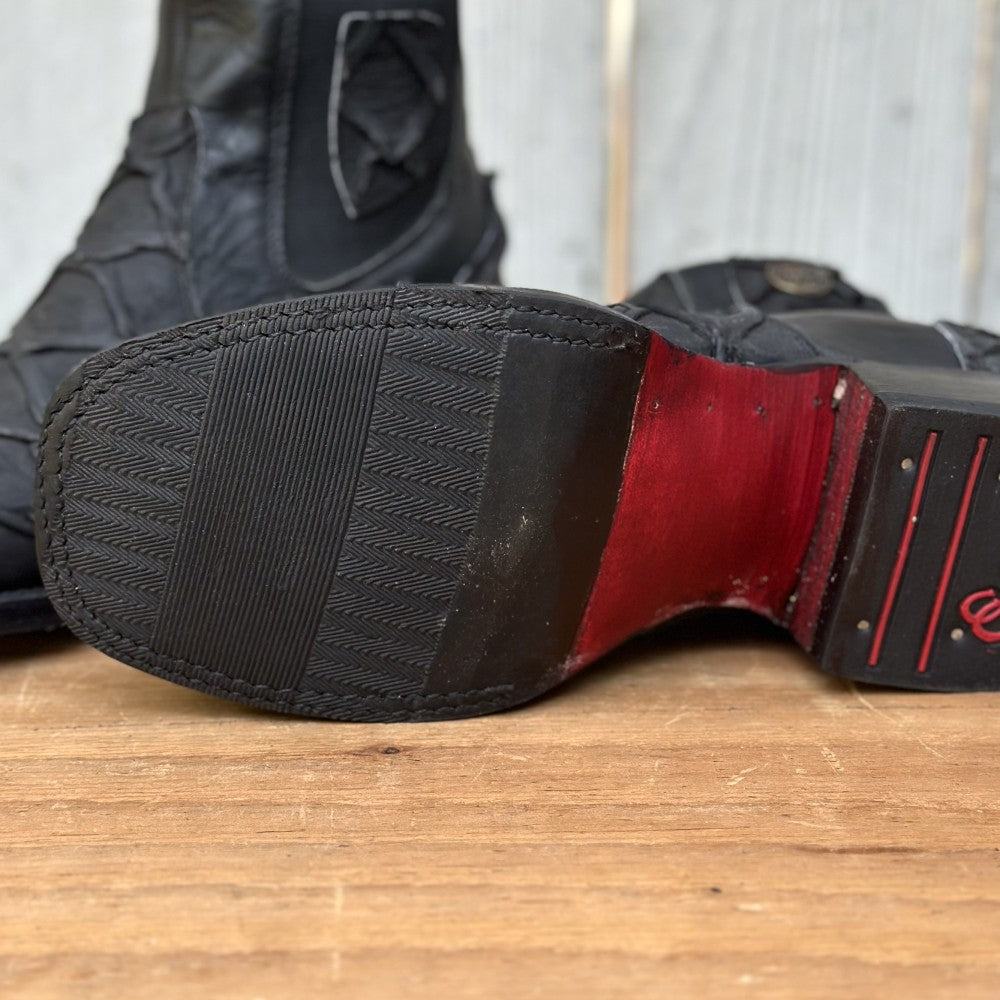 DA-Capitán Pirarucu Imitacion Negro - Botines Vaqueros Exoticos para Hombre