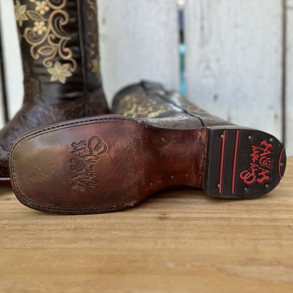 DA-Julie Café - Botas Vaqueras Cinceladas para Mujer - Botas Mexicanas de Mujer (6)