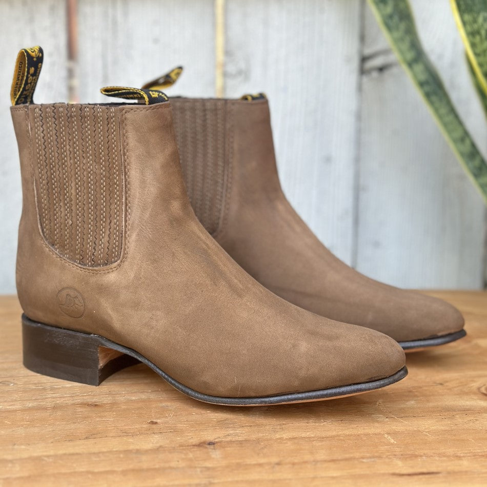 DB-45 Brown Nubuck Mexican Charro Boots for Men