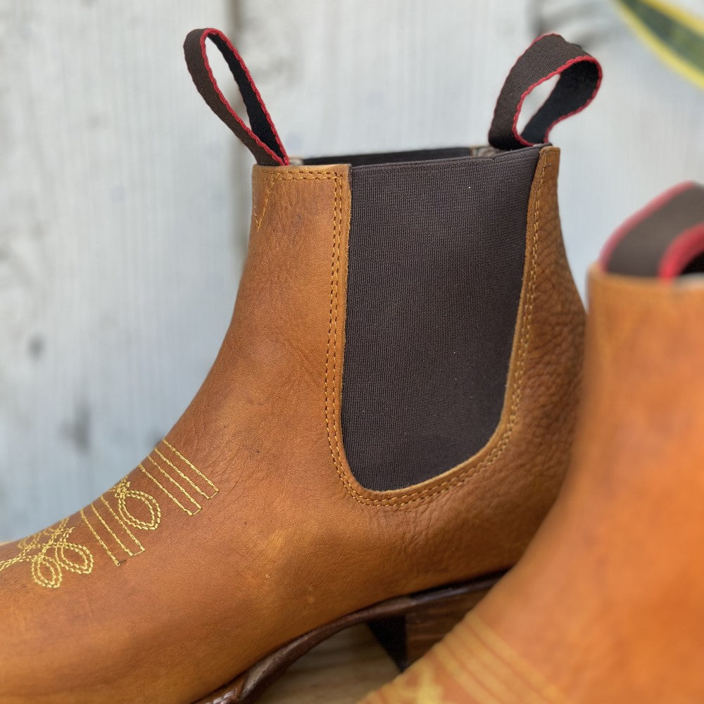 DB-725 Miel - Botines Vaqueros para Hombre - Botin Vaquero para Hombre colo Miel - Botines Vaqueros Mexicanos (4)