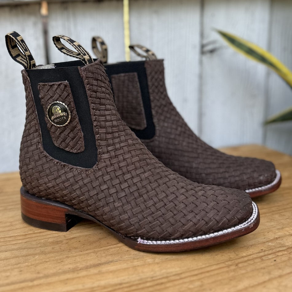 DB-Botin Petatillo Cafe Botines Vaqueros de Petatillo para Hombre