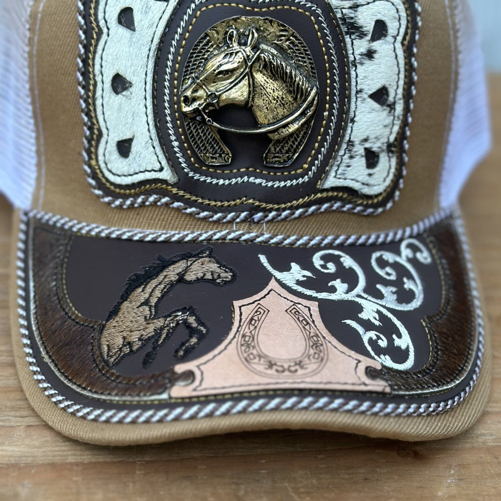 Gorra Vaquera "Caballo Mojave" con Herradura - Gorras Artesanales Mexicanas (5)