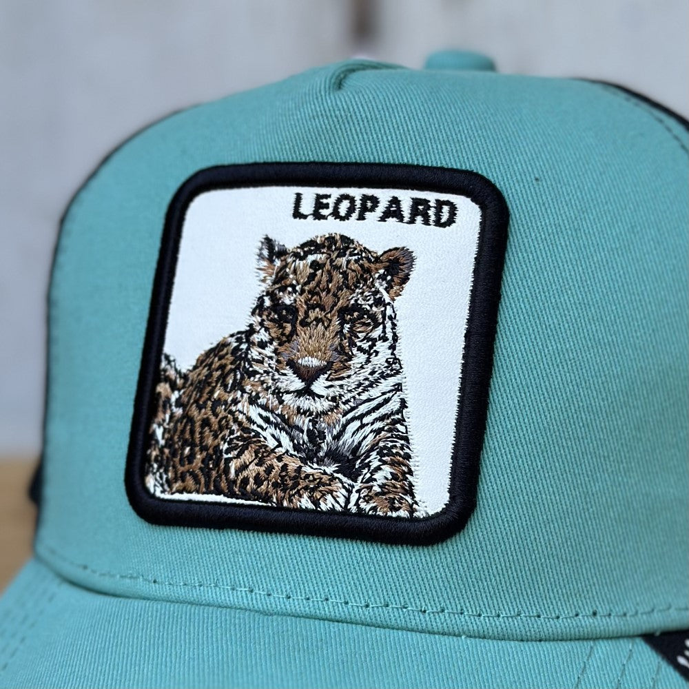 Gorra Verde con Leopardo - Gorra Trucker con Parche Bordado - Gorras con Parches de Animales (4)