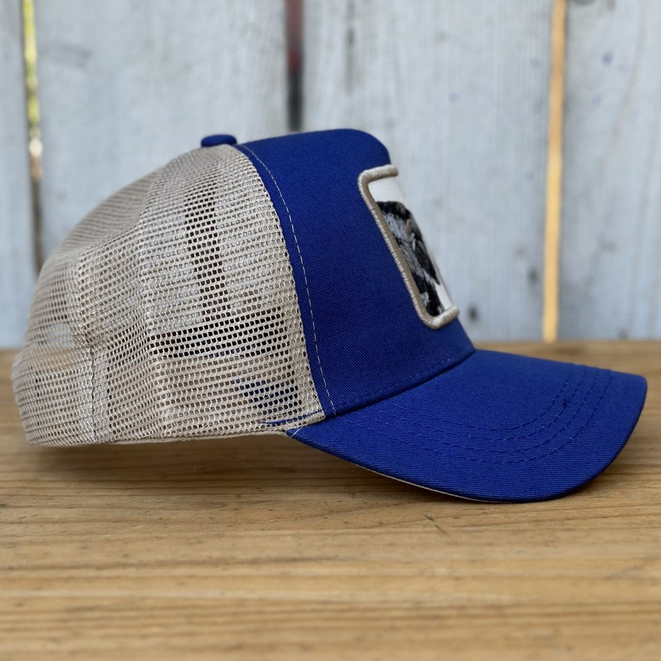 Gorra Azul con Toro - Gorra Trucker con Parche Bordado - Gorras con Parches de Animales (4)