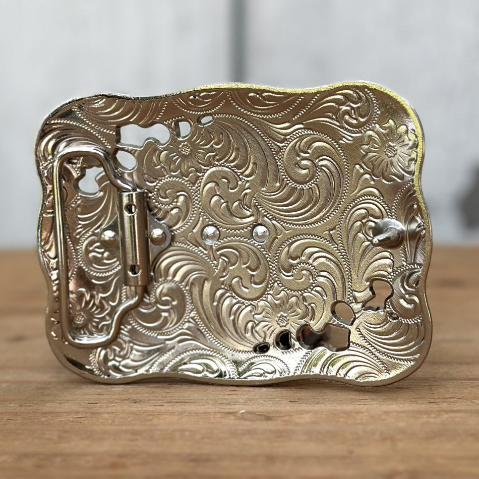 Hebilla Dorada y Plateada con Diseño de Caballo Versión 2 - Hebillas Vaqueras para Cinturones (5)