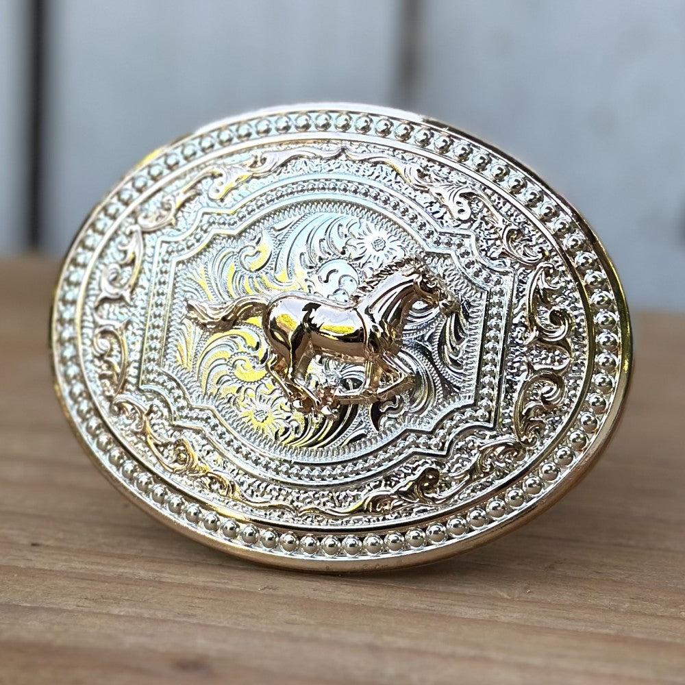 Hebilla Vaquera "Caballo de Oro" - Hebillas Vaqueras para Hombre