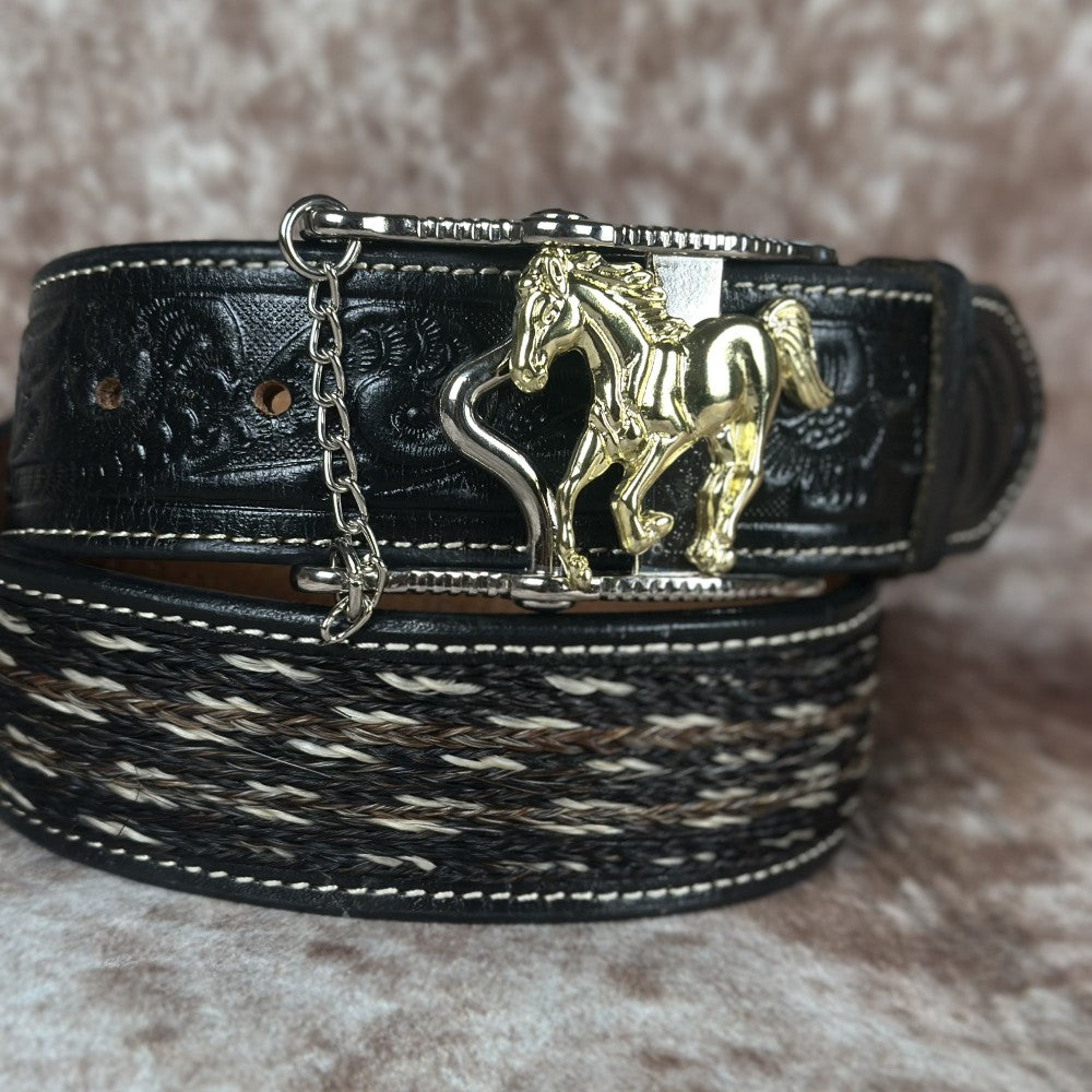 Hebilla Vaquera con Caballo Dorado y Cadena - Hebillas Vaqueras Mexicanas (3)