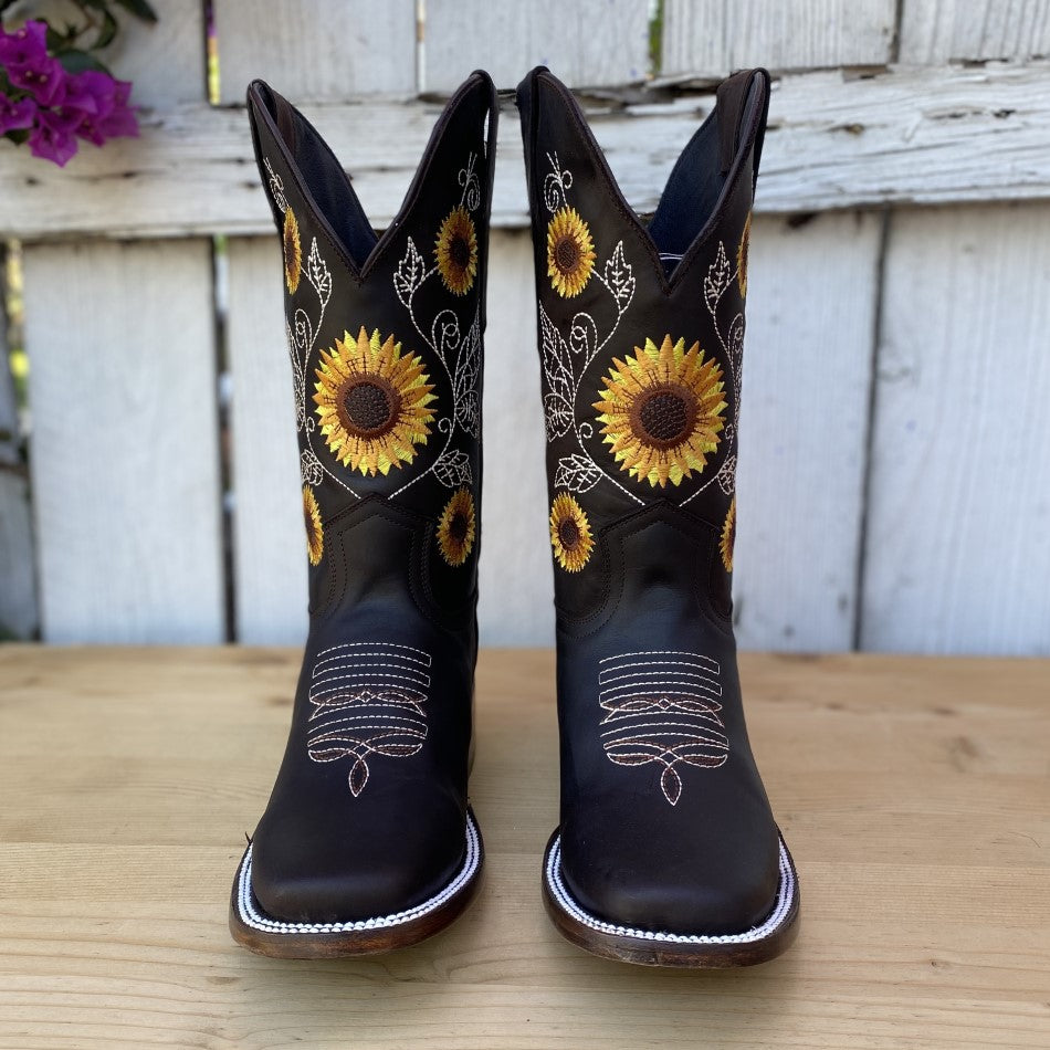 Bota Vaquera JB-1505 en Chocolate para Mujer - Botas Vaqueras Mexicanas para Mujer (3)