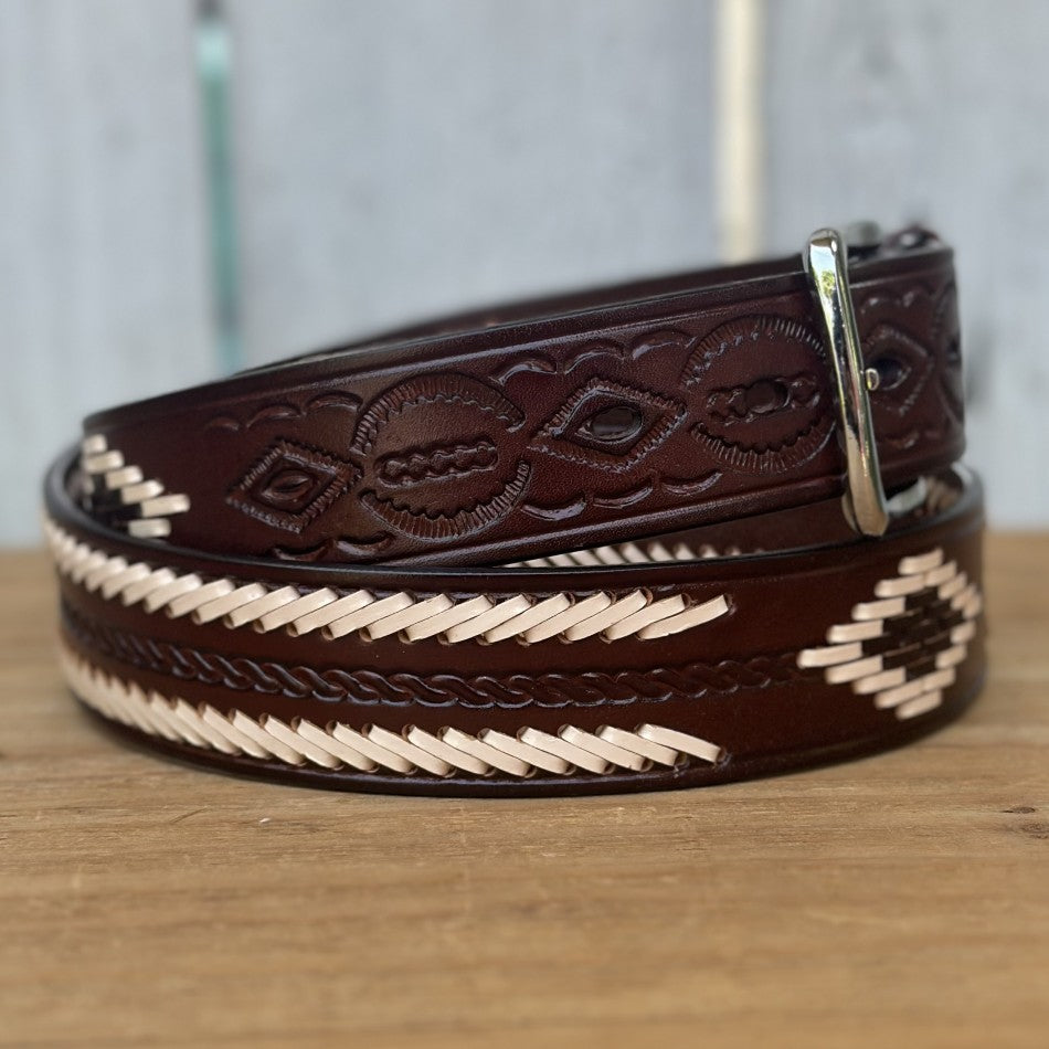 Cinturón "Mixteco" Café - Cinturones Artesanales Mexicanos para Hombre (5)