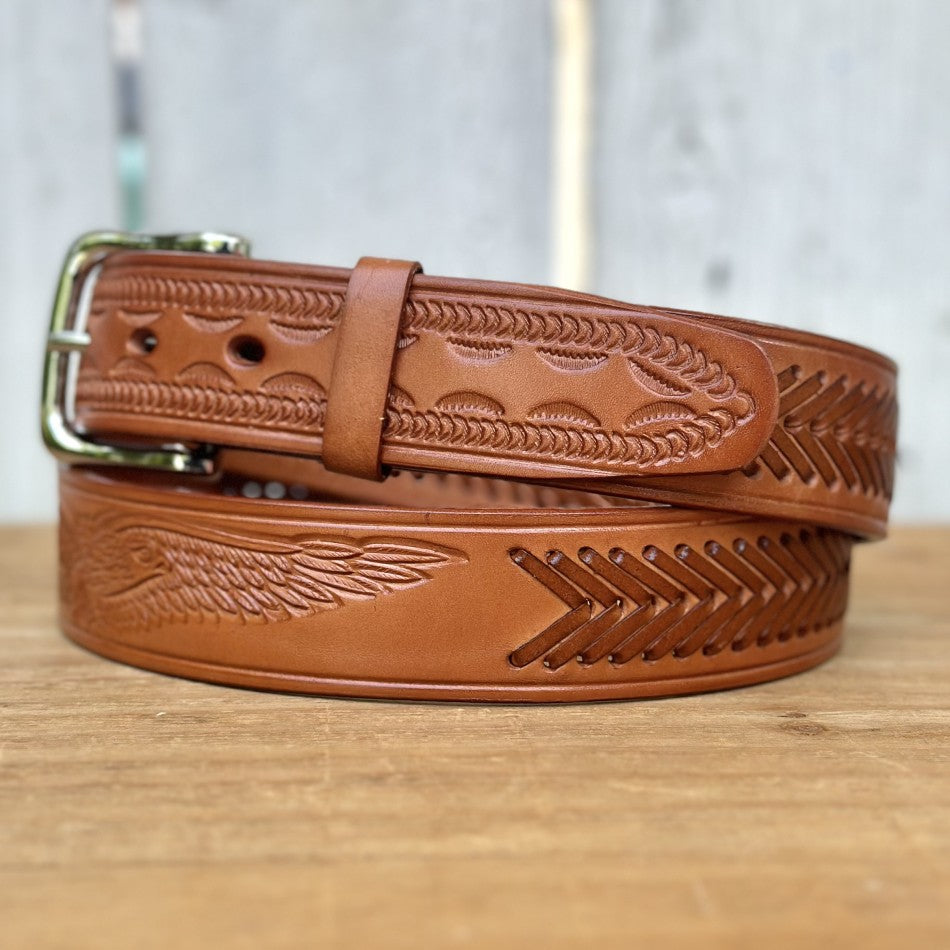 Cinturón "Aguila" MIel - Cinturones Artesanales Mexicanos para Hombre (5)