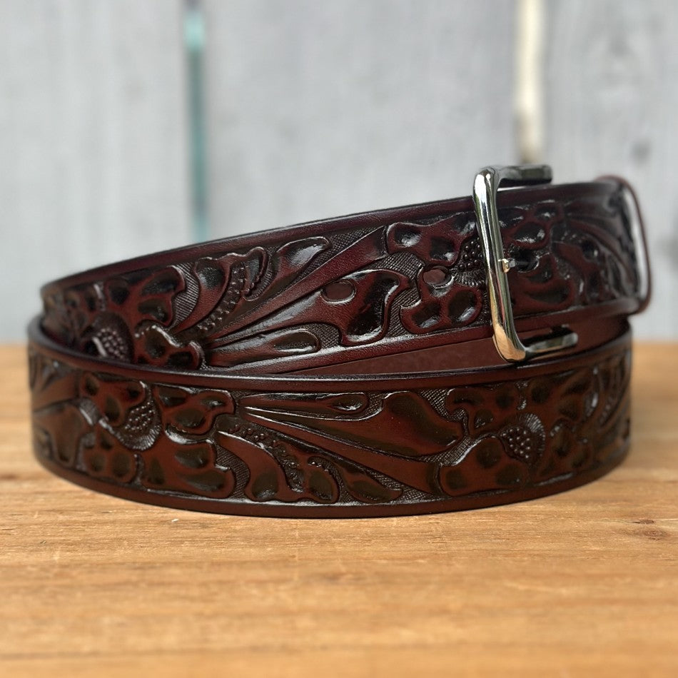 Cinturón "Silvestre" Café - Cinturones Artesanales Mexicanos para Hombre (5)