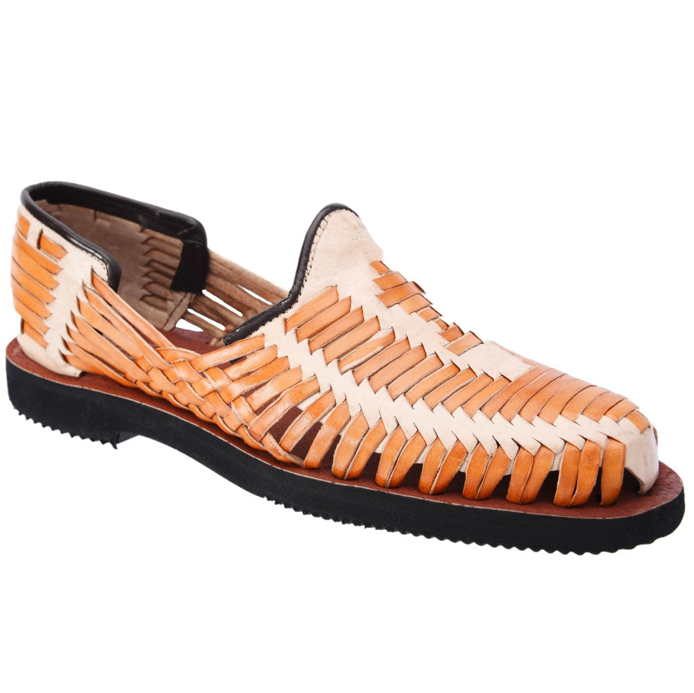 PM-31263 MIel y Natural - Huaraches Artesanales Mexicanos para Hombre - Huaraches de Piel