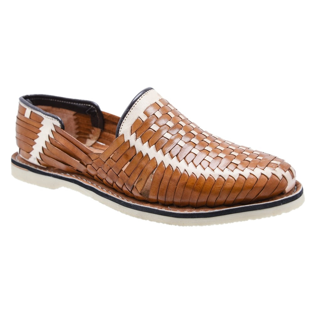 PM-31298 Tan y Natural - Huaraches Artesanales Mexicanos para Hombre - Huaraches de Piel
