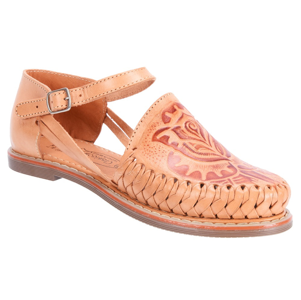 PM-35251 Tan - Huaraches Artesanales Mexicanos para Mujer - Huaraches de Piel