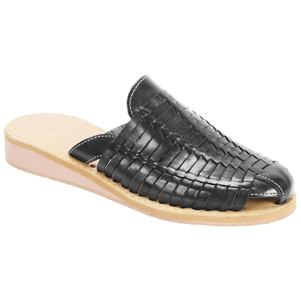 PM-35256 Negro - Huaraches Artesanales Mexicanos para Mujer - Huaraches de Piel