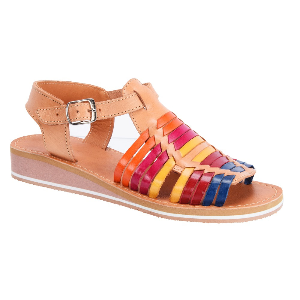 PM-35257 Multicolor- Huaraches Artesanales Mexicanos para Mujer - Huaraches de Piel
