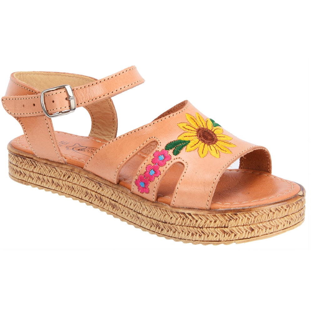 PM-35346 Natural Girasol - Huaraches Artesanales Mexicanos para Mujer - Huaraches de Piel