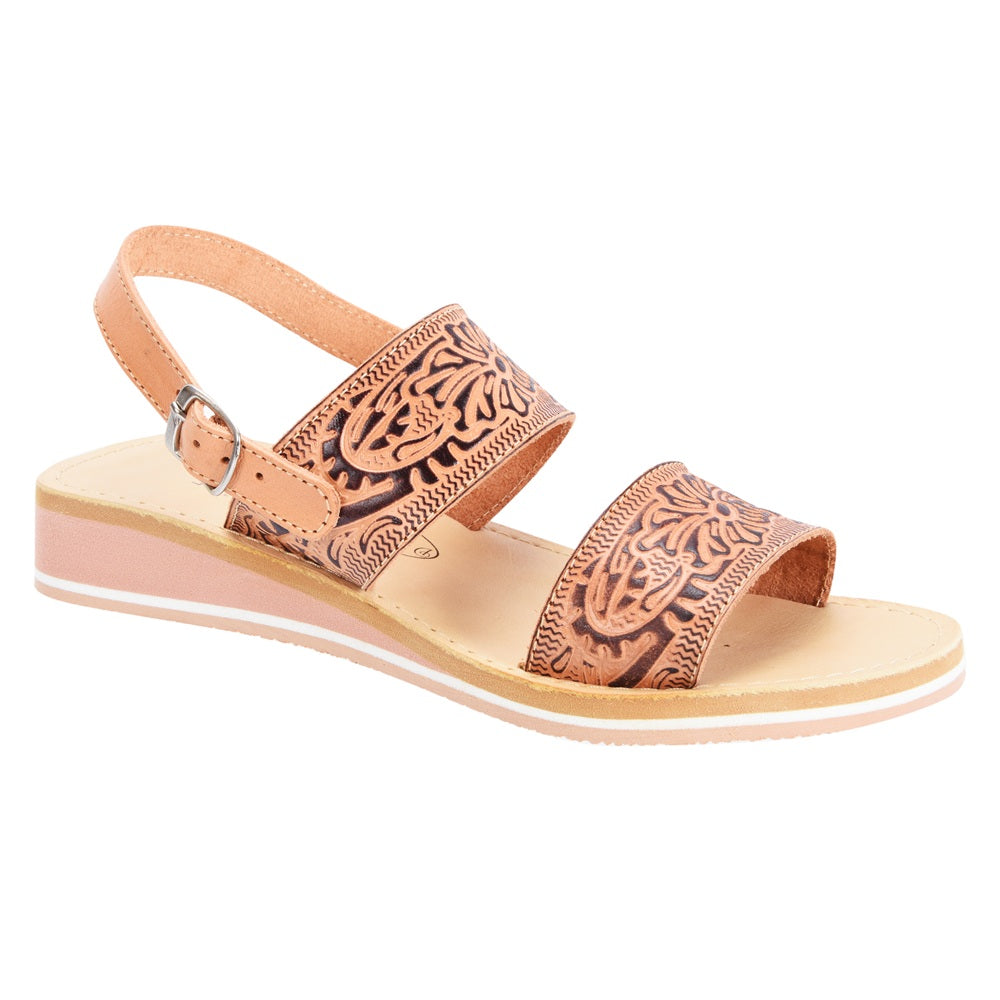 PM-35371 Café Natural - Huaraches Artesanales Mexicanos para Mujer - Huaraches de Piel