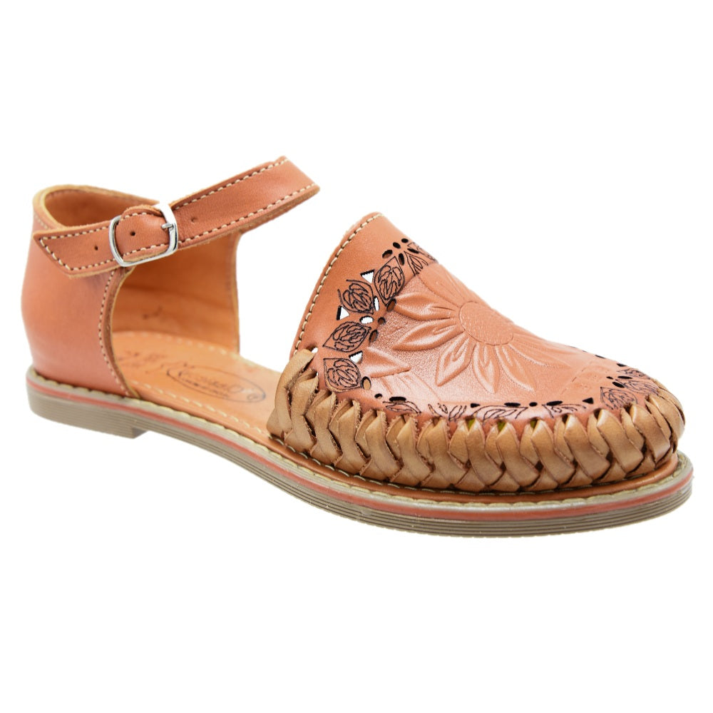 PM-35386 Tan - Huaraches Artesanales Mexicanos para Mujer - Huaraches de Piel