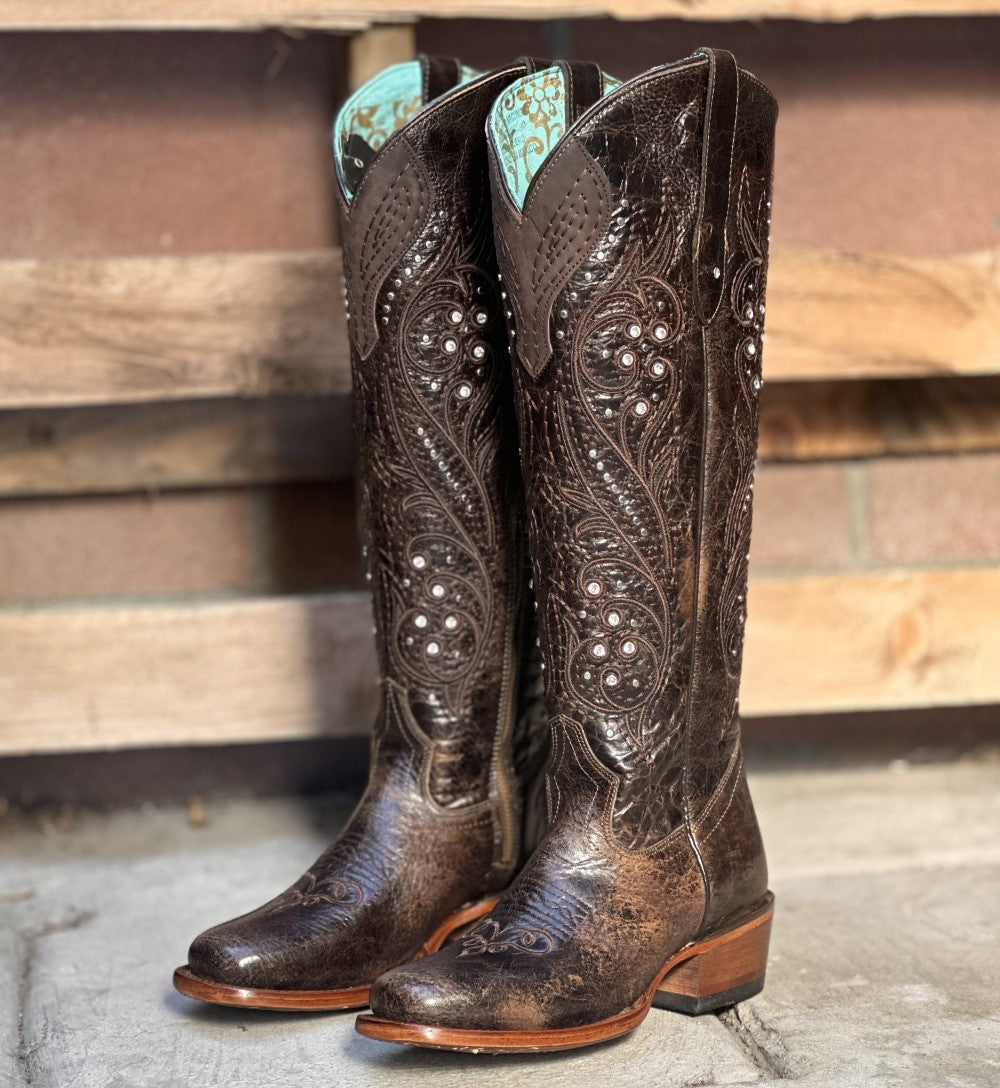 womens dark brown dress boots Steve Madden Women's Allison Over The Knee Boots - Brown Suede