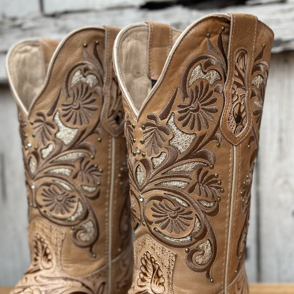 RC-570D Cincelada Natural - Botas Vaqueras Cinceladas para Mujer (6)