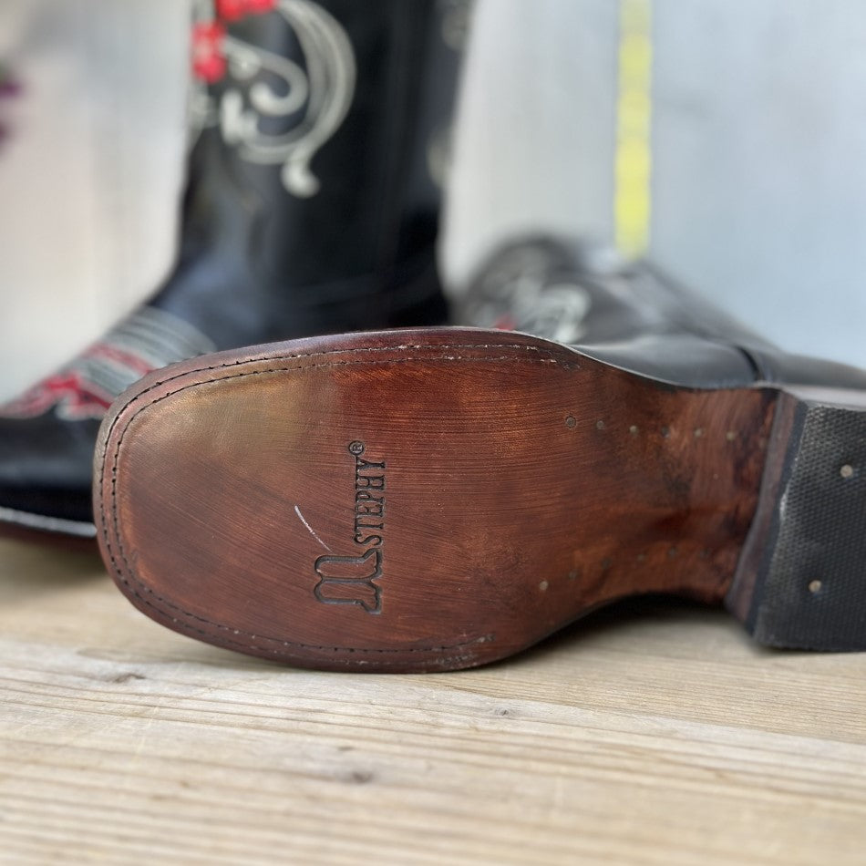 SB-Alexandria Negro - Botas Vaqueras con Bordado para Mujer - Botas Vaqueras Negras para Mujer - Botas Vaqueras Mexicanas (5)